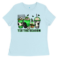 Baby Blue tis' the season soccer coffee cups Ladies Tee - Zillion Design Studio