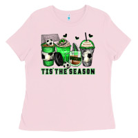 Bubblegum Pink tis' the season soccer coffee cups Ladies Tee - Zillion Design Studio