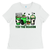 Tis' The Season Soccer Coffee Cups Ladies Tee | Teevron