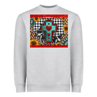 Heather Grey Christmas cross Heavyweight Sweatshirt - Jasminsmagicworld