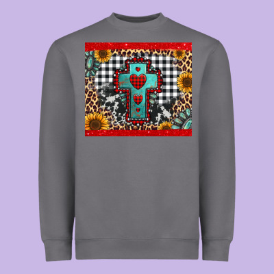 Christmas Cross Heavyweight Sweatshirt Designed By Jasminsmagicworld