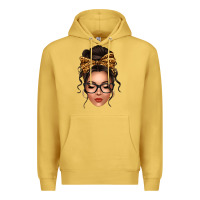Antique Gold caucasian leopard messy bun Premium Hoodie - texasbilliewilder