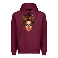 Burgundy caucasian leopard messy bun Premium Hoodie - texasbilliewilder