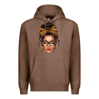 Chestnut caucasian leopard messy bun Premium Hoodie - texasbilliewilder
