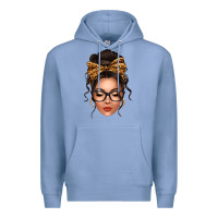 Colony Blue caucasian leopard messy bun Premium Hoodie - texasbilliewilder