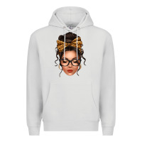 Dove Grey caucasian leopard messy bun Premium Hoodie - texasbilliewilder