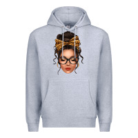 Heather Grey caucasian leopard messy bun Premium Hoodie - texasbilliewilder