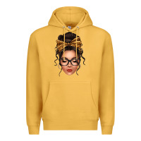 Mustard caucasian leopard messy bun Premium Hoodie - texasbilliewilder