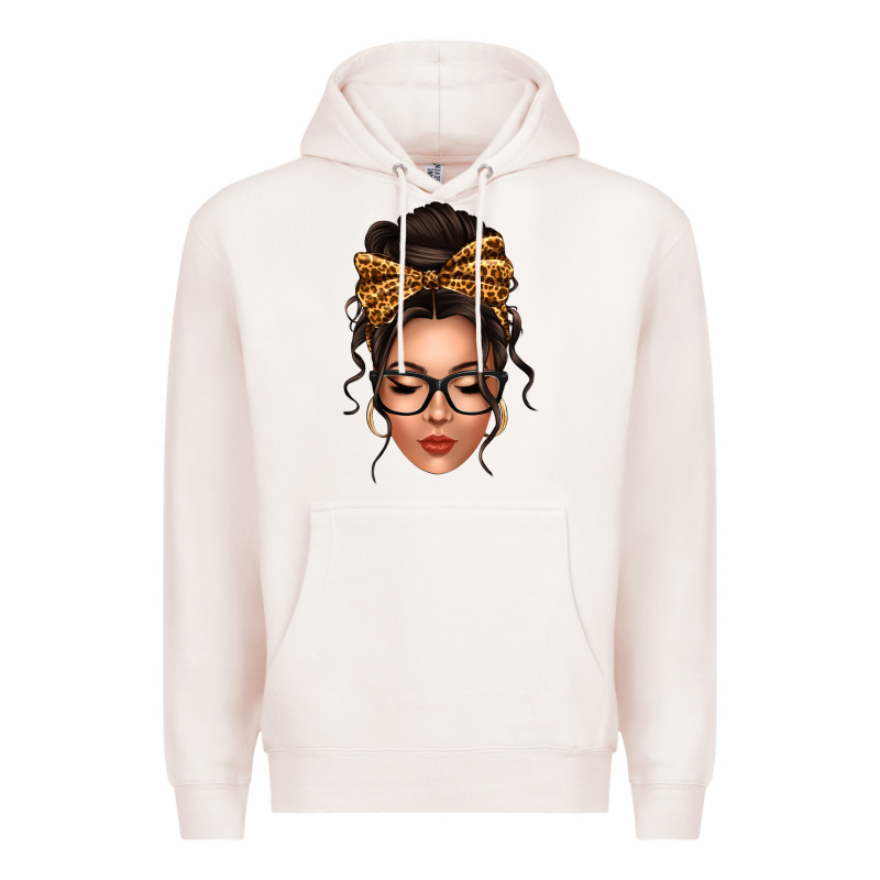 Caucasian Leopard Messy Bun Premium Hoodie by texasbilliewilder | Teevron