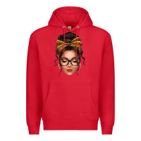 Red caucasian leopard messy bun Premium Hoodie - texasbilliewilder