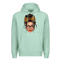 Seafoam caucasian leopard messy bun Premium Hoodie - texasbilliewilder