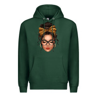 Sports Green caucasian leopard messy bun Premium Hoodie - texasbilliewilder