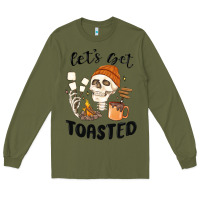 Army Green let's get toasted camping Long Sleeve Tee - MaliasSmallBusiness