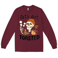 Burgundy let's get toasted camping Long Sleeve Tee - MaliasSmallBusiness