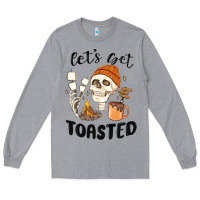 Heather Grey let's get toasted camping Long Sleeve Tee - MaliasSmallBusiness