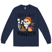 Navy let's get toasted camping Long Sleeve Tee - MaliasSmallBusiness