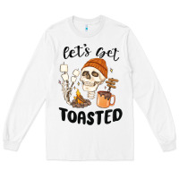 White let's get toasted camping Long Sleeve Tee - MaliasSmallBusiness