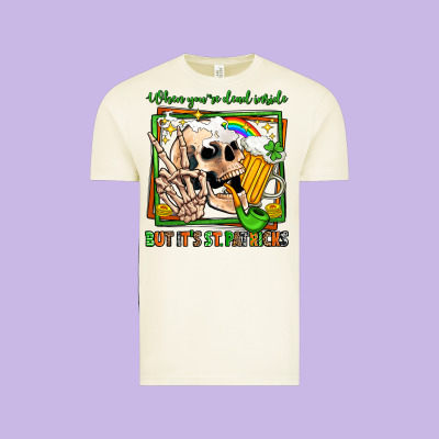 When You're Dead Inside But It's St Patricks Vintage Tee Designed By Jasminsmagicworld