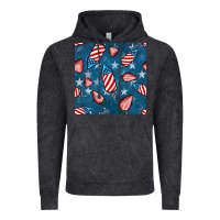 Vintage Black 4th uf july strawberries seamless pattern Vintage Hoodie - BundleAndBundleShop