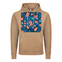 Vintage Coffee 4th uf july strawberries seamless pattern Vintage Hoodie - BundleAndBundleShop