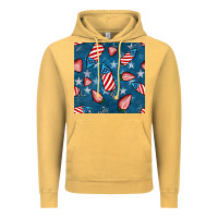 Vintage Mustard 4th uf july strawberries seamless pattern Vintage Hoodie - BundleAndBundleShop
