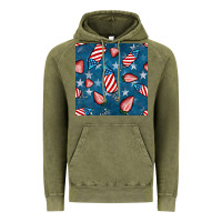 Vintage Olive 4th uf july strawberries seamless pattern Vintage Hoodie - BundleAndBundleShop