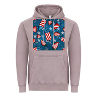 4th Uf July Strawberries Seamless Pattern Vintage Hoodie | Teevron