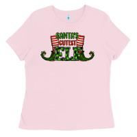 Bubblegum Pink santa's cutest elf christmas Ladies Tee - RanaPortraitStore