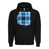 Black Winter Tartan Patch Zipper Hoodie - BundleAndBundleShop
