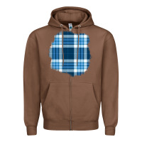 Chestnut Winter Tartan Patch Zipper Hoodie - BundleAndBundleShop