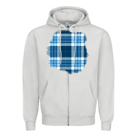 Dove Grey Winter Tartan Patch Zipper Hoodie - BundleAndBundleShop