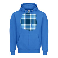 True Royal Winter Tartan Patch Zipper Hoodie - BundleAndBundleShop