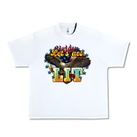 White lets get lit america eagle Urban Heavy Tee - NancyCooperArtShop