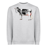 Heather Grey Holstein Dairy Cow Heavyweight Sweatshirt - LillyAllenDesigns