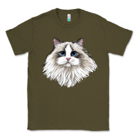 Army Green Ragdoll Face Cat Classic Tee - LillyAllenDesigns