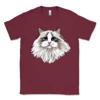 Burgundy Ragdoll Face Cat Classic Tee - LillyAllenDesigns