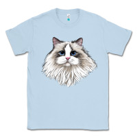 Dusty Blue Ragdoll Face Cat Classic Tee - LillyAllenDesigns