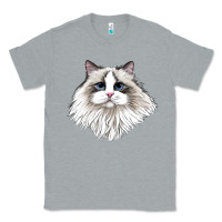 Heather Grey Ragdoll Face Cat Classic Tee - LillyAllenDesigns