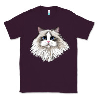 Plum Ragdoll Face Cat Classic Tee - LillyAllenDesigns