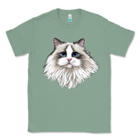Sage Ragdoll Face Cat Classic Tee - LillyAllenDesigns