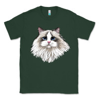 Sports Green Ragdoll Face Cat Classic Tee - LillyAllenDesigns