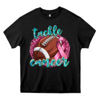 Black Tackle Cancer Football Heavy Core Tee - texasbilliewilder