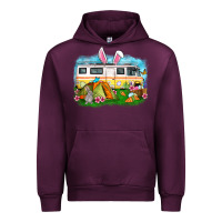 Mauve Wine Easter Day camper Urban Hoodie - OliviaCreatesArt