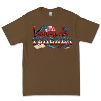Cacao American Teacher 4th of July Premium Tee - CowGirlArtShop