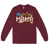 Burgundy softball MAMA Long Sleeve Tee - MaliasSmallBusiness