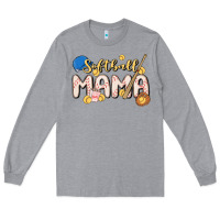 Heather Grey softball MAMA Long Sleeve Tee - MaliasSmallBusiness