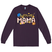 Plum softball MAMA Long Sleeve Tee - MaliasSmallBusiness