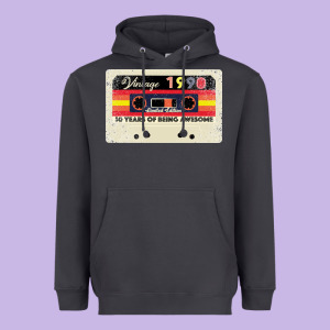30th Birthday 30 Years 1990 Retro Tape Cassette Heavyweight Hoodie Designed By Bettercallsaul