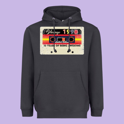 30th Birthday 30 Years 1990 Retro Tape Cassette Heavyweight Hoodie Designed By Bettercallsaul