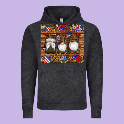 Camouflage Gnomes American Flag Star Leopard Vintage Hoodie Designed By Artiststas